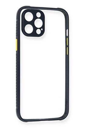 CepteToptan iPhone 12 Pro Kılıf Miami Şeffaf Silikon - Lacivert - DROPX7512-7735
