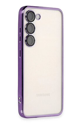 CepteToptan Samsung Galaxy S23 Kılıf Lensli Silikon - Mor - DROPX1880-9104