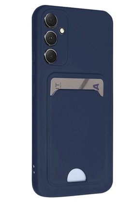 CepteToptan Samsung Galaxy S24 FE Kılıf Kelvin Kartvizitli Silikon - Lacivert - DROPX8897-1603