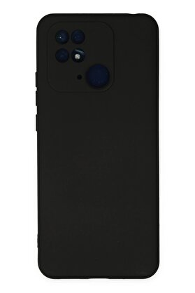 CepteToptan Xiaomi Redmi 10C Kılıf Nano içi Kadife Silikon - Siyah - DROPX8618-1967