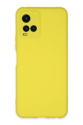 CepteToptan Vivo Y21S Kılıf Nano içi Kadife Silikon - Sarı - DROPX6933-6910