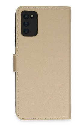 CepteToptan Samsung Galaxy A03S Kılıf Trend S Plus Kapaklı Kılıf - Gold - DROPX2270-1410