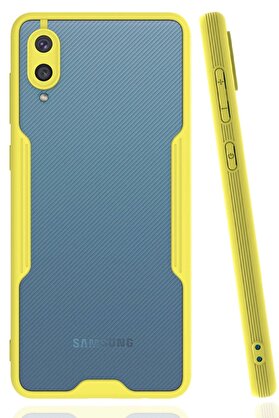 CepteToptan Samsung Galaxy A02 Kılıf Platin Silikon - Sarı - DROPX3242-2756