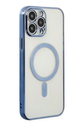 CepteToptan iPhone 14 Pro Max Kılıf Magneticsafe Lazer Silikon - Sierra Blue - DROPX4384-1338