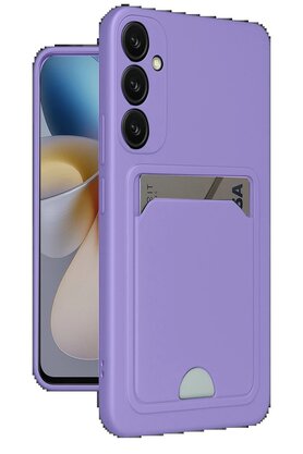 CepteToptan Samsung Galaxy A36 Kılıf Kelvin Kartvizitli Silikon - Lila - DROPX3095-4225
