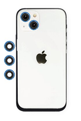 CepteToptan iPhone 14 Shine Kamera Lens - Mavi - DROPX3830-4830