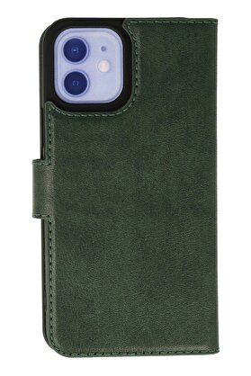 CepteToptan iPhone 12 Kılıf Trend S Plus Kapaklı Kılıf - Yeşil - DROPX7876-9800