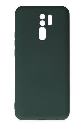 CepteToptan Xiaomi Redmi 9 Kılıf Nano içi Kadife Silikon - Koyu Yeşil - DROPX6522-7618