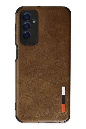CepteToptan Samsung Galaxy M13 Kılıf Loop Deri Silikon - Kahverengi - DROPX5869-6703