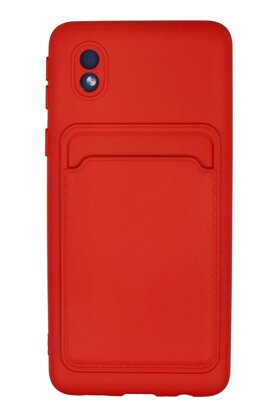 CepteToptan Samsung Galaxy A01 Core Kılıf Kelvin Kartvizitli Silikon - Kırmızı - DROPX1051-9455