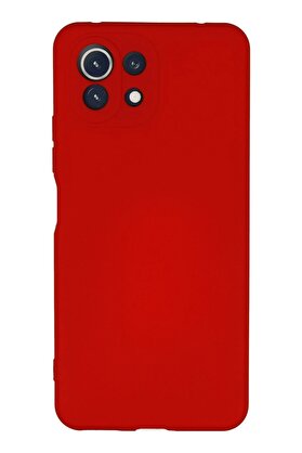 CepteToptan Xiaomi Mİ 11 Lite Kılıf Nano içi Kadife Silikon - Kırmızı - DROPX6094-8209