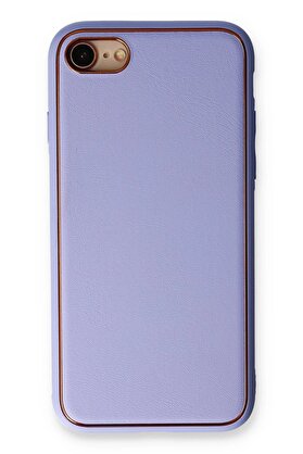 CepteToptan iPhone 7 Kılıf Coco Deri Silikon Kapak - Açık Lila - DROPX4889-1139