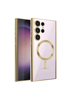 CepteToptan Samsung Galaxy S22 Ultra Kılıf Kross Magneticsafe Kapak - Gold - DROPX1115-5797