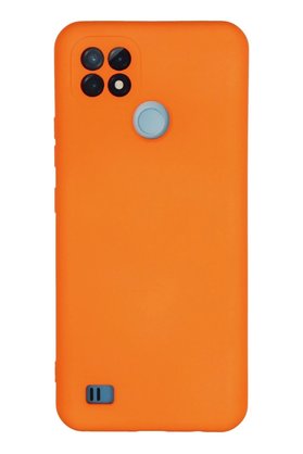 CepteToptan Realme C21 Kılıf Nano içi Kadife Silikon - Turuncu - DROPX4439-7063