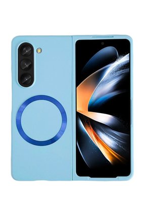 CepteToptan Samsung Galaxy Z Fold 5 Kılıf Mata Fold Kapak - Sierra Blue - DROPX4216-9050