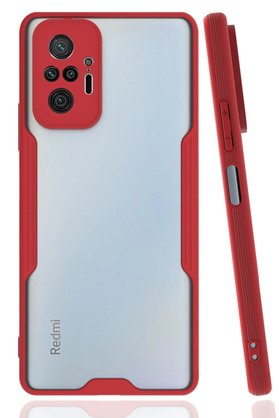 CepteToptan Xiaomi Redmi Note 10 Pro Kılıf Platin Silikon - Kırmızı - DROPX8453-7916