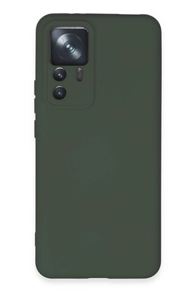 CepteToptan Xiaomi Mi 12T Pro Kılıf Nano içi Kadife Silikon - Koyu Yeşil - DROPX1507-5554