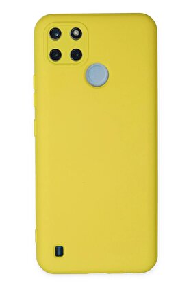 CepteToptan Realme C25Y Kılıf Nano içi Kadife Silikon - Sarı - DROPX3712-8463