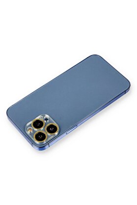 CepteToptan iPhone 12 Pro Max uyumlu  Shine Kamera Lens Koruma Cam - Gold - DROPX8024-1731