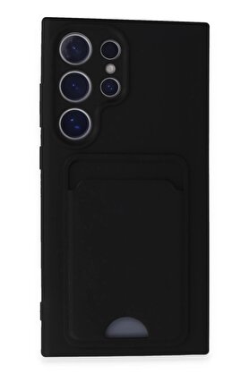 CepteToptan Samsung Galaxy S24 Ultra Kılıf Kelvin Kartvizitli Silikon - Siyah - DROPX9930-5009