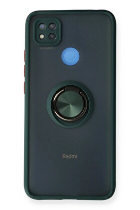 CepteToptan Xiaomi Redmi 9C Kılıf Montreal Yüzüklü Silikon Kapak - Yeşil - DROPX1529-7985