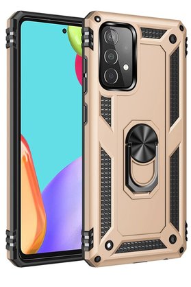CepteToptan Samsung Galaxy A53 5G Kılıf Sofya Yüzüklü Silikon Kapak - Gold - DROPX2470-7888