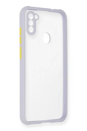 CepteToptan Samsung Galaxy A11 Kılıf Miami Şeffaf Silikon - Lila - DROPX1748-1193