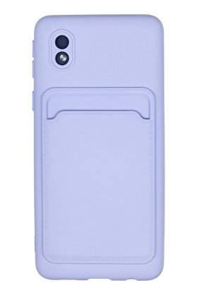 CepteToptan Samsung Galaxy A01 Core Kılıf Kelvin Kartvizitli Silikon - Lila - DROPX8609-7790