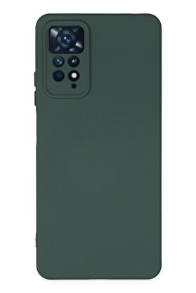 CepteToptan Xiaomi Redmi Note 11 Pro Kılıf Nano içi Kadife Silikon - Koyu Yeşil - DROPX6024-3374