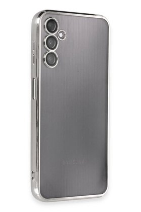 CepteToptan Samsung Galaxy A14 4G Kılıf Lensli Silikon - Gümüş - DROPX4918-8510
