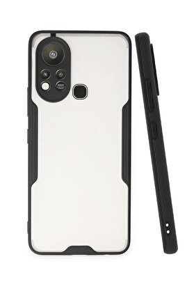 CepteToptan İnfinix Hot 11s Kılıf Platin Silikon - Siyah - DROPX3698-3682