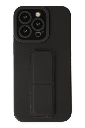 CepteToptan iPhone 14 Pro Kılıf Mega Standlı Silikon - Siyah - DROPX2076-5407