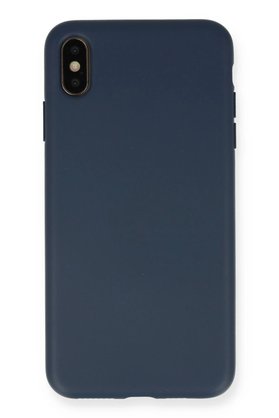 CepteToptan iPhone XS Max Kılıf Nano içi Kadife Silikon - Lacivert - DROPX3161-5141