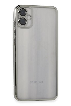 CepteToptan Samsung Galaxy A05 Kılıf Lensli Silikon - Gümüş - DROPX9758-3283