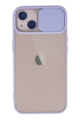 CepteToptan iPhone 13 Kılıf Palm Buzlu Kamera Sürgülü Silikon - Lila - DROPX9363-9510