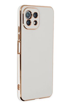 CepteToptan Xiaomi Mİ 11 Lite Kılıf Volet Silikon - Beyaz - DROPX8786-3869
