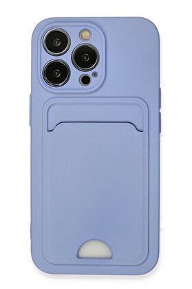 CepteToptan iPhone 13 Pro Kılıf Kelvin Kartvizitli Silikon - Lila - DROPX4059-1099