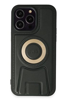 CepteToptan iPhone 14 Pro Kılıf Merkür Magneticsafe Standlı Kapak - Koyu Yeşil - DROPX3252-3348