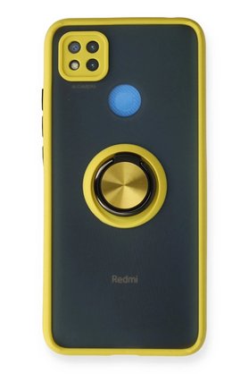 CepteToptan Xiaomi Redmi 9C Kılıf Montreal Yüzüklü Silikon Kapak - Sarı - DROPX6070-4865
