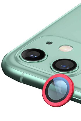 CepteToptan iPhone 12 Raze Metal Kamera Lens - Kırmızı - DROPX9907-4717