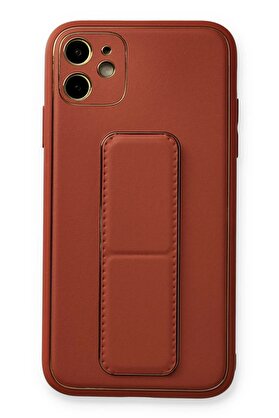CepteToptan iPhone 12 Kılıf Coco Deri Standlı Kapak - Fuşya - DROPX7165-3183