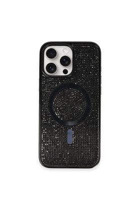 CepteToptan iPhone 16 Pro Kılıf Diamond Magsafe Kapak - Siyah - BRH025436-1608