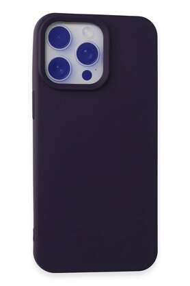 CepteToptan iPhone 15 Pro Max Kılıf Nano içi Kadife Silikon - Mor - DROPX2456-8124
