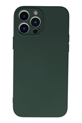 CepteToptan iPhone 13 Pro Kılıf Nano içi Kadife Silikon - Koyu Yeşil - DROPX9453-3059