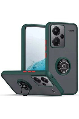 CepteToptan Xiaomi Redmi Note 13 Pro Plus Kılıf Montreal Yüzüklü Silikon Kapak - Yeşil - DROPX8816-7943