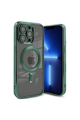 CepteToptan iPhone 15 Pro Max Kılıf Kross Magneticsafe Kapak - Koyu Yeşil - DROPX2604-1377