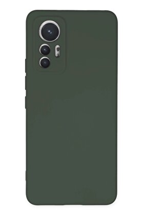 CepteToptan Xiaomi Mi 12 Lite Kılıf Nano içi Kadife Silikon - Koyu Yeşil - DROPX6893-1095