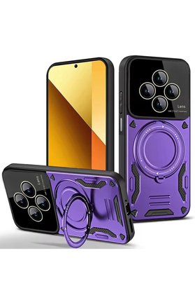 CepteToptan Xiaomi Redmi 14C Kılıf Joy Lens Standlı Kapak - Mor - DROPX8060-1839