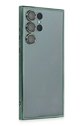 CepteToptan Samsung Galaxy S22 Ultra Kılıf Lensli Silikon - Yeşil - DROPX8970-1221