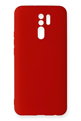 CepteToptan Xiaomi Redmi 9 Kılıf Nano içi Kadife Silikon - Kırmızı - DROPX6534-5575